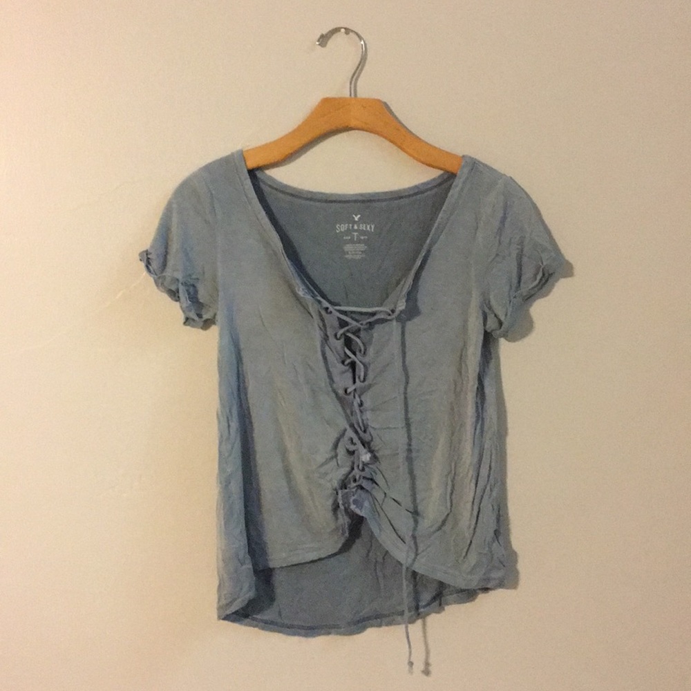 American Eagle tie up soft tee shirt